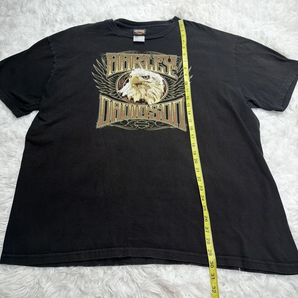 Harley Davidson Men's 2XL T-Shirt USA Made Morgan Hill California Bald Eagle Tee